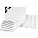 Belle Vous 24 Pack Blank Canvas - 8 x 13cm (3 x 5 inches) - Pre Stretched Canvas Panel Boards - Suitable for Acrylic and Oil Painting Also for Sketching and Drawing