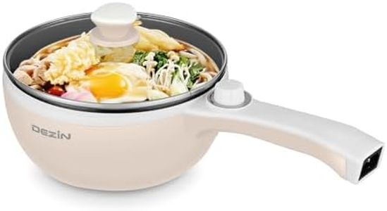 Dezin Hot Pot Electric Upgraded, Non-Stick Sauté Pan, Rapid Noodles Electric Pot, 1.5L Mini Portable Hot Pot for Steak, Egg, Fried Rice, Ramen, Oatmeal, Soup with Power Adjustment