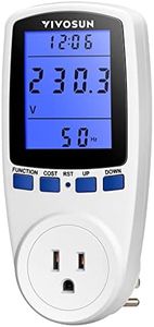 VIVOSUN Electricity Usage Monitor, Plug-in Power Watt Voltage Amps Meter with Upgraded Backlight LED, Overload Protection and 7 Display Modes for Energy Saving, White