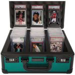Panopply 120+ 3 Row Graded Card Case BGS PSA Graded Card Storage Box Sports Card Case Psa Card Case Graded Sports Card Storage Box Psa Slab Case for Graded Cards Psa Card Holder Psa Case (GREEN)