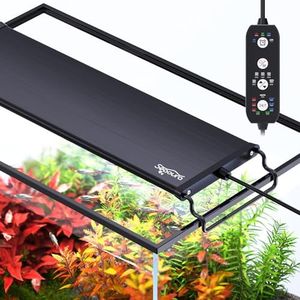 SEAOURA 24/7 Mode LED Aquarium Light for Plants-Full Spectrum Fish Tank Light with Timer, Auto On/Off, 7 Colors, Adjustable Brightness, 3 Modes for Freshwater Tank (14W for 12-18 inch Tank)