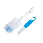 Mee Mee 360° Movable Silicone Bristle Baby Feeding Bottle & Nipple Cleaning Brush | Ergonomic Handle | Easy to Clean Bottle Corners for Narrow & Wide Neck | BPA Free, Easy Hanging Storage (Dark Blue)