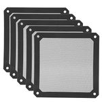 5 Pcs Cooler Fan Filter,120 x 120 x 1.7mm PVC Magnetic Computer Fan Mesh Frame Dust Filter,Dustproof PC Cooler Fan Cover Grills,Black