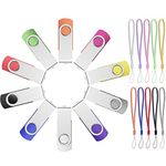 10 Pack 32GB Memory Sticks - USB 2.0 Flash Drive 32GB Multi-Color Bulk USB Stick 32 GB Portable Jump Drive Pen Drive Thumb Drive with 10pcs Lanyards for Data Storage for Family, School, Commercial