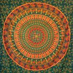 MOMOMUS Mandala Tapestry Wall Hanging - 100% Cotton Indian Art - Tapestry for Bedroom Aesthetic, and Wall Tapestry Hanging - Green, 210x230 cm