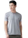 CHKOKKO Men's Regular Fit T-Shirt (AZGYMT103SANDM_Grey_M)