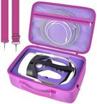 Hard Carrying Case for Meta Quest 3s/ Quest 3/ for Oculus Quest 2 Official Original/Elite Strap VR Headset and Controller Accessories, Portable Travel Storage Bag for Home, Outdoor - Purple