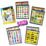 KIDDOPEDIA My First Early Learning Library 5 Flexile Boards (2in1) 10 Topics (India Map, World Map, Dry Fruits, Flowers, Physical Games, Things to Do at Home, Shapes, Colours, Vehicles, Instruments) For Age 1-7yr Kids