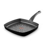 Tower T700307 SmartStart Classic 26cm Aluminium Grill Pan with Easy Clean Aeroglide Non-Stick, Oven Safe, Long Lasting, PFOA Free, Black