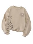 TAGAS Women's Fleece Hooded Neck Regular Fit Sweatshirt (WSS-1-BEIGE-M_Beige_Medium)