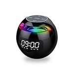 Vendoza Portable Bluetooth LED Alarm Clock with Wireless Speaker and FM Radio, Black, One Size (G-90S)