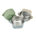 PandaEar 3 Pack Stainless Steel Baby Bowls with Suction, Non-Slip Toddler Bowls with Silicone Sleeve for Kids Infants Children, Unbreakable & Mess Free