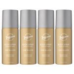 Designer Fragrances 4 Pack One Billion Men's Body Spray Deodorant Cans - For Instant Freshness on The Go - Long Lasting Smell - Great Male Gift Sets - 150ml