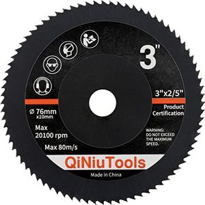 QiNiuTools 3 Inch 76mm HSS Circular Saw Blades with 2/5-Inch Arbor, 80T High Speed Steel for Wood Plastic and Aluminum Fast Smooth Cutting