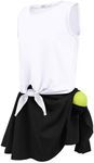 Zaclotre Girls Tennis Golf Dress Outfit Tank Top and Skorts Skirts Athletic Sets with Shorts Pockets