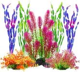 MyLifeUNIT Artificial Aquarium Plants, Plastic Fish Tank Plants for Aquarium Decorations, Pack of 7 (Style A)