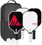 AOBORTY Pickleball Paddles 4 Pack - Light Graphite Premium Rackets Fiber Face Pickleball Set with 6 Outdoor Indoor Balls Including Portable Carry Bag