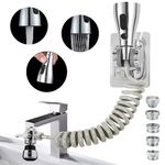 Kitchen Faucet Sink Sprayer Attachment Set，Sink Faucet Hose Sprayer Attachment，3 Way Valve Diverter with 79’’ Recoil Hose，Adhesive Holder, Faucet Aerator and Adapters for Kitchen, Laundry, Utility