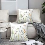 Mondiafy 2 Pack Throw Pillow Covers Soft Touch Plush 18x18 Cushion Covers Decorative Style Pillow Cases for Sofa Couch Home Decor Decorations(Spring Flower)