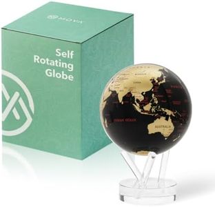 MOVA Self Rotating Globe, Aurum Ignis World Map Classic (4.5") Black & Gold