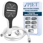 PJET Hand Shower For Bathroom | Multifunctional 7 Mode Bathroom Shower | Silicon Bathroom Hand Shower | Easy Mode Switching | Durable & Long-lasting Handheld Shower (Set-Chrome)