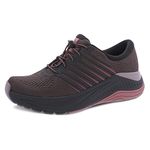 Dansko Penni Walking Sneakers for Women – Comfortable, Breathable Walking Shoes with Arch Support – Stain Resistant Sneakers with Lightewight Rubber Outsole – Great for Healthcare Workers, Raisin,