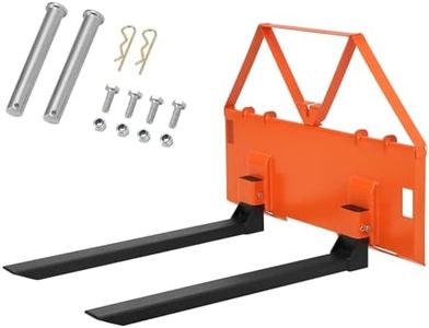 Garvee 46" Heavy Duty Pallet Fork Attachment for Tractor & Skid Steer, 2600 LB Capacity Quick Attach Loader Forks with Trailer Hitch Ball for Farm, Warehouse & Material Handling - Orange