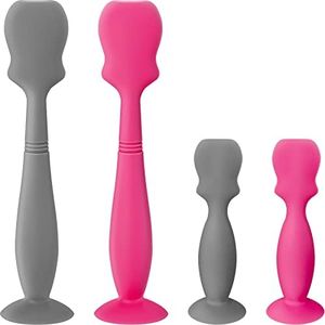 4 Pack Baby Diaper Cream Spatula Applicator Soft Silicone Baby Butt Paste Spatula Mini Rash Cream Brush for Baby Newborn (Rose, Gray)