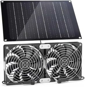 Solar Powered Fan, 30W Solar Fan with Two IPX7 Waterproof Fans for Outside Greenhouse Shed Chicken Coop, Exhaust Intake Mounting Way and Solar Panel Fan Kit