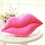 Naiveferry 1Pc 3D Lip Shaped Throw Pillow, Soft Plush Hot Pink Lip Pillow Throw Pillows Girls Valentine's Day Gift for Birthday Bed Living Room Sofa Office(Pink, 30cm)