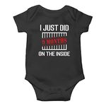 Witty Fashions I Just Did 9 Months on The Inside - Funny Cute Infant Creeper, One-Piece Baby Bodysuit (Black, 3 Months)