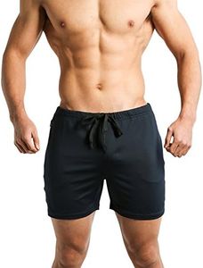 Tough Mode Mens Fitted WOD Shorts Running Bodybuilding Workout MMA Crossfit Training Tight Lifting Zipper Pocket Plus Size