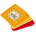 abeec 6 x Art and Craft Trays – Craft Storage Organiser 22 x 28 x 2.5cm – Messy Play Tray in Colours: Red, Orange and Yellow - Art and Craft Supplies