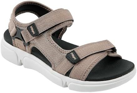 i78 Women’s Sandals Comfort Sports Athletic Casual Walking Hiking Cushioning LightWeight With Adjustable Strap, Brown, 10