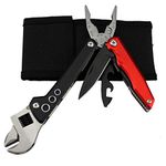 SHIVEXIM Nylon Adjustable Wrench Knife With 3 Changeable Screwdrivers, With Pillar, 9 Function Multi Utility Tool (Multicolor)