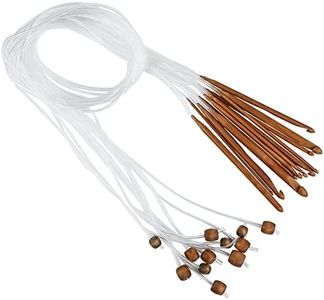 Set di uncinetti tunisini, uncinetti afgani, con estremità in legno, uncinetti con corda per lavori a maglia, arte e progetti all'uncinetto (120 cm)