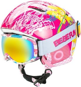 BeBeFun Toddler and Kids Ski Helmet Snowboard Helmet Sled Helmet and Goggles Combo Ultra Lightweight Small Size for 2-6 Years Kids ASTM Certified
