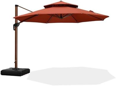PURPLE LEAF 11ft Patio Umbrella Outdoor Round Umbrella Large Cantilever Umbrella Windproof Offset Umbrella Heavy Duty Sun Umbrella for Garden Deck Pool Patio, Brick Red