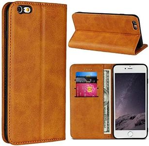 SunYoo for iPhone 6 Plus /6s Plus Case,Cowhide Pattern Leather Magnetic Book Wallet Case Stand Holder Flip Cover with Card Slots/Cash Compartment for iPhone 6 Plus/6s Plus(5.5")-Light Brown