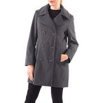 Alpine Swiss Norah Womens Wool Blend Double Breasted Peacoat Gray Large
