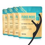 Y-Kelin Eco-Friendly Dental Floss Pick, Biodegradable & Compostable, Bamboo Charcoal Flosser.（200 pcs）