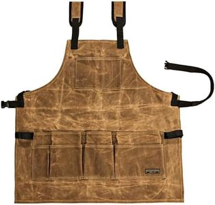 Readywares Waxed Canvas Tool Apron, Carpenter Aprons, Woodworking Aprons, Tan, 26.5" tall x 26" wide