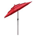 Yescom 9ft 3 Tier UV70+ Aluminum Push Tilt Patio Umbrella Crank Handle Outdoor Cafe Deck Table Garden Backyard Shade