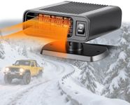 Katroiy Car Heater, 12V 150W Portable Car Heater Plug in Cigarette Lighter, Fast Heating Fan Car Windshield Defogger, 360 °Rotatable Windscreen Defogger Window Defroster for Car