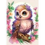 CEOVR Owl Diamond Painting Kits for Adults,Diamond Art Kits Adults,Flowers 5D DIY Diamond Paintings,11.8x15.7 Inch,Cartoon Crystal Cross Canvas Painting Art by Numbers,Cute