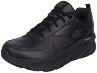 Skechers Women's D'LUX Walker Sneaker, Black Leather/Trim , 6 UK medium