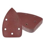 Kozelo 25pcs Mouse Sander Detail Sandpaper - [150 Grit, 3.5" x 5.5"] Triangle Hook and Loop Assorted Sanding Pads Sheet for Wood Furniture Polishing Use | 5 Hole, Aluminum Oxide