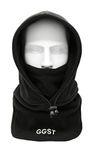 GG ST Balaclava Windproof Ski Mask Winter Thermal Fleece Hood Heavyweight Neck Warmer Snood Outdoor Sports Face Covers Hat for Men & Women Black