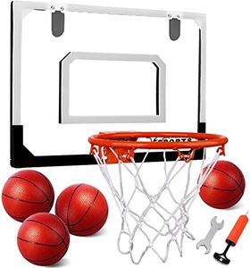 Indoor Mini Basketball Hoop Set Pro with 4 Balls for Kids and Adults for Door & Wall with Complete Basketball Accessories Perfect Christmas Birthday Gifts for Boys Teens