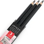 ARTEZA Professional Watercolor Pencils, Pack of 3, A010 Shadow Gray, Water-Soluble Pencils for Coloring, Blending, Layering & Watercolor Techniques